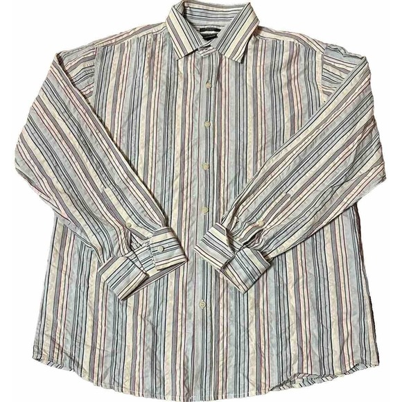 Syllables System Long Sleeve Button Up Striped Shirt Size XL - Picture 1 of 8